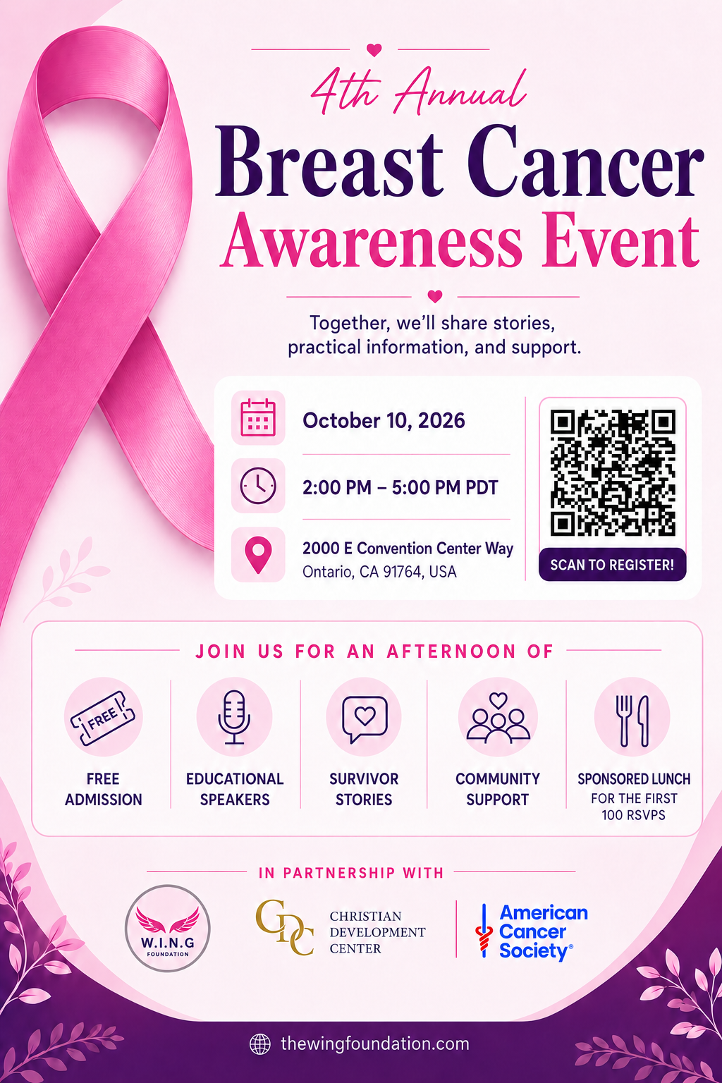 Breast Cancer Awareness event on October 10, 2026