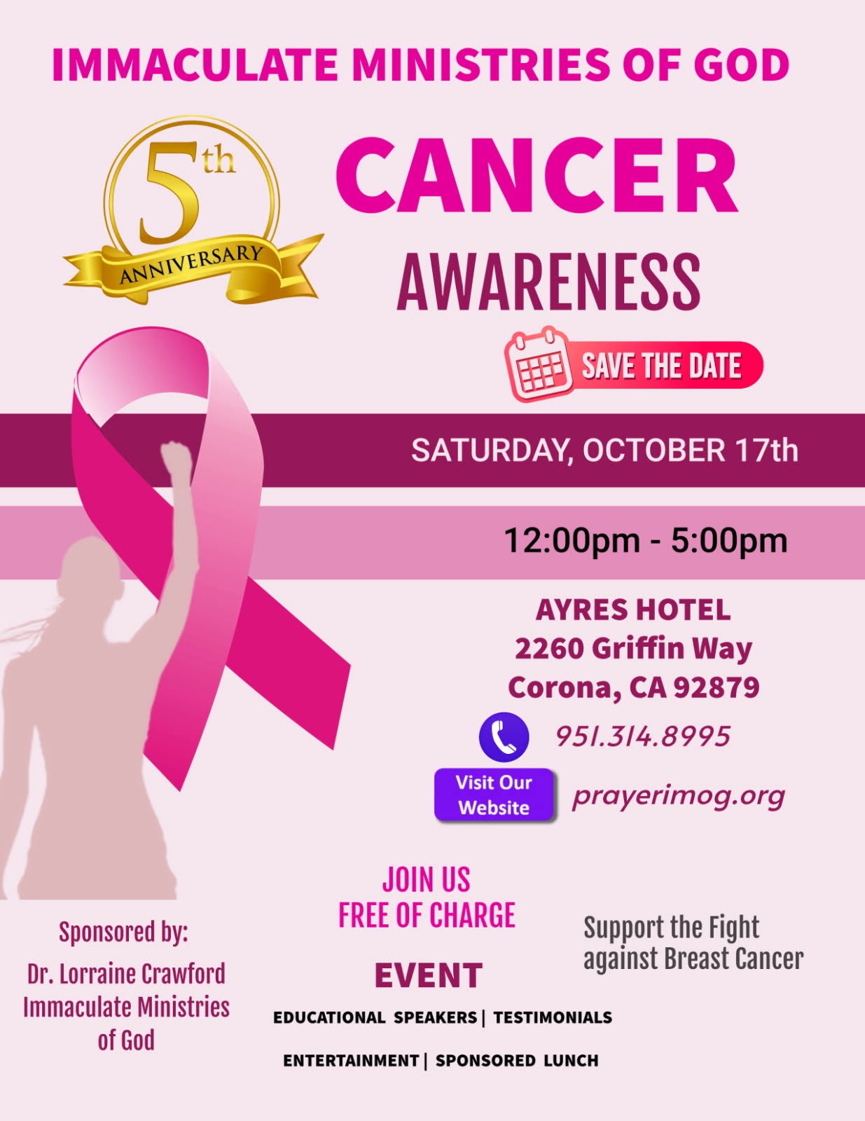 Cancer Awareness event at Immaculate Ministries of God on October 17, 2026